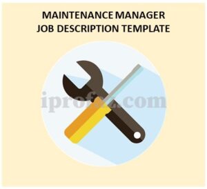 Maintenance manager job description template