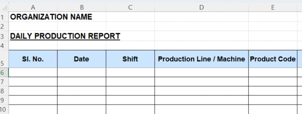 Daily Production Report Excel Template for SMEs | iProfaz