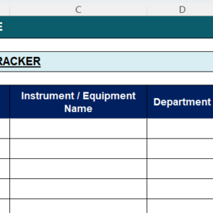 Preview of Calibration Due Tracker Excel Template with usage info, live tracker, sample sheet, data values, and formulae used