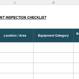 Emergency Equipment Inspection Checklist Excel Template