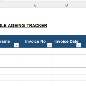 Accounts Receivable Ageing Tracker Excel Template showing invoice ageing, due dates, currency conversion, outstanding balance, follow-up status, and payment priority.