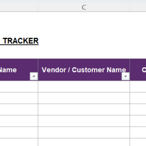 Contract Renewal Tracker Excel Template showing contract dates, renewal notice days, reminder date, currency conversion, renewal status, and responsible person.